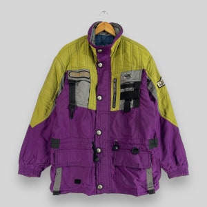 REINALTER Parka Ski Jacket Large Vintage 90's Reinalter Ski Wear Snowboarding Cold Weather Reinalter Heavy Multicolor Winter Coat Size L
