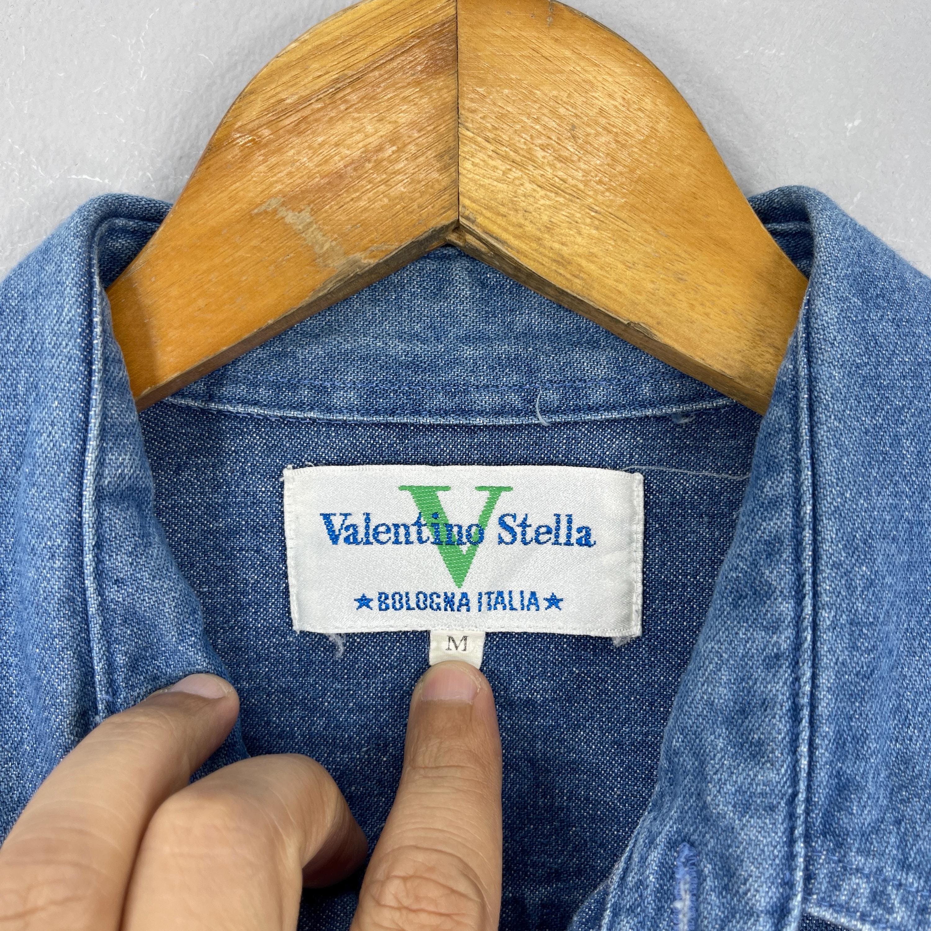 Vintage 1990s VALENTINO STELLA Denim Shirt Medium Valentino Retro 