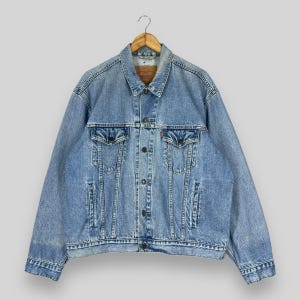 Vintage LEVIS 70503 02 Denim Trucker Jacket Xlarge 1990s Levis Medium Wash Jeans Jacket Levis Distressed Jacket Jeans Buttons Unisex Size XL