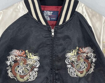 Vintage 1990s SUKAJAN Japan Dragon Souvenir Jacket Medium