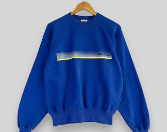 PIKO Crewneck Sweatshirt Medium Vintage 90's Piko Surf Hawaiian Longboard Aloha Beach Surfing Piko Spellout Pullover Blue Sweater Size M