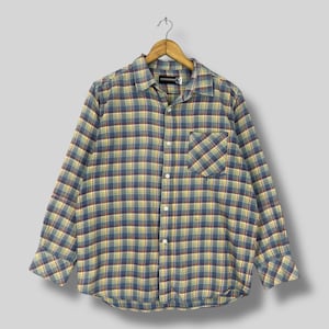 Vintage 90&#39;s T&C Surf Flannel Shirt Medium Plaid Checkered Tartan Multicolor Retro Style Hipster Streetwear Boyfriend Shirt Button Up Size M