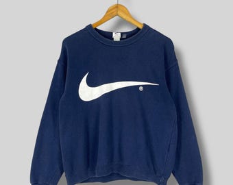 Vintage 90's NIKE Swoosh Sweatshirt Crewneck Large Nike Big Logo Sportswear Streetwear Sweater Nike Sport Pullover Blue Sweater Size L