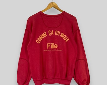 Vintage Comme Ca Du Mode Japan Spell Out Sweatshirt Medium 1990s Japanese Designer Streetwear Comme Ca Ism Faded Red Pullover Sweater Size M