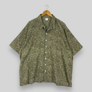 OLD NAVY Hawaii Floral Shirt Oversized Vintage Y2K Hawaiian Beach Floral Honolulu Hibiscus Flower Motive Printed Button Up Shirt Size XXL