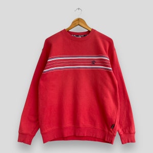 Vintage 80&#39;s DA HUI Crewneck Sweater Medium Da Hui North Shore O&#39;ahu Surfboarding Hawaiian Pipeline Beach Surfing Red Sweatshirt Size M