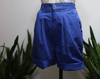 Vintage 1990s Stonebridge Sport high waist blue trouser shorts xs small