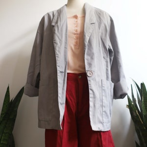 Vintage 1980s light grey The Fox Collection blazer jacket