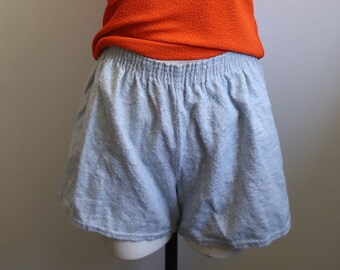 Vintage 1980s xs small baby blue gym shorts / athletic wear / high waist pastel heathered