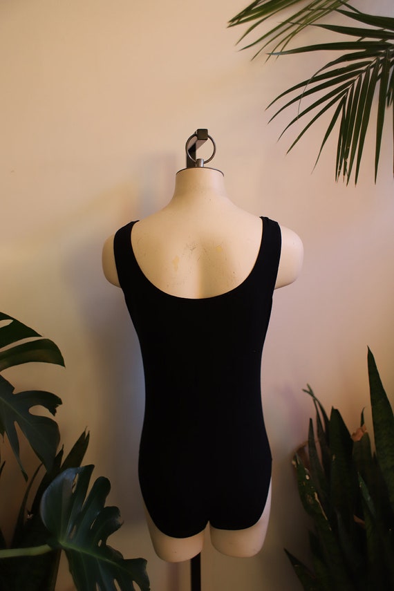 Vintage 1980s 90s Carlisle scoop neck black bodys… - image 3