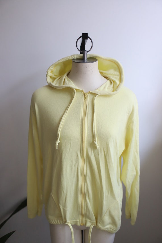 Vintage 1960s Sears pastel pale yellow full zip ho