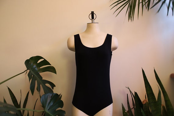 Vintage 1980s 90s Carlisle scoop neck black bodys… - image 6