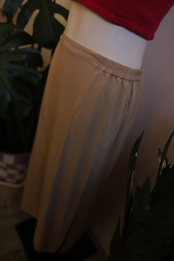 Vintage 1990s high waist beige light khaki silk s… - image 6