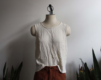 débardeur blanc vintage années 1990 I.N. Studio sans manches /