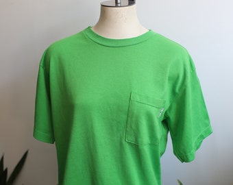 Vintage 1990s Classic green pocket tee t-shirt