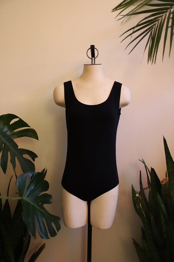 Vintage 1980s 90s Carlisle scoop neck black bodys… - image 7