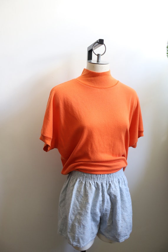 Vintage 1990s French Navy orange tee t shirt short