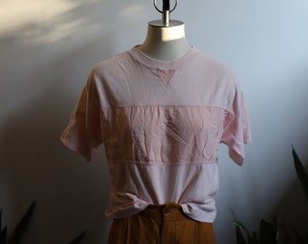 Vintage 1990s short sleeve pastel light pink t-shirt