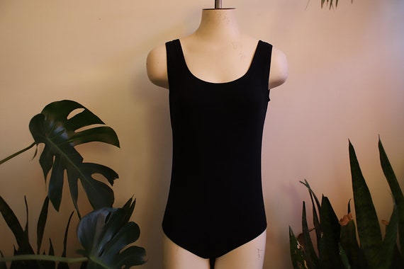 Vintage 1980s 90s Carlisle scoop neck black bodys… - image 5