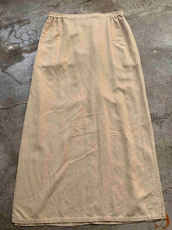 Vintage 1990s high waist beige light khaki silk s… - image 9