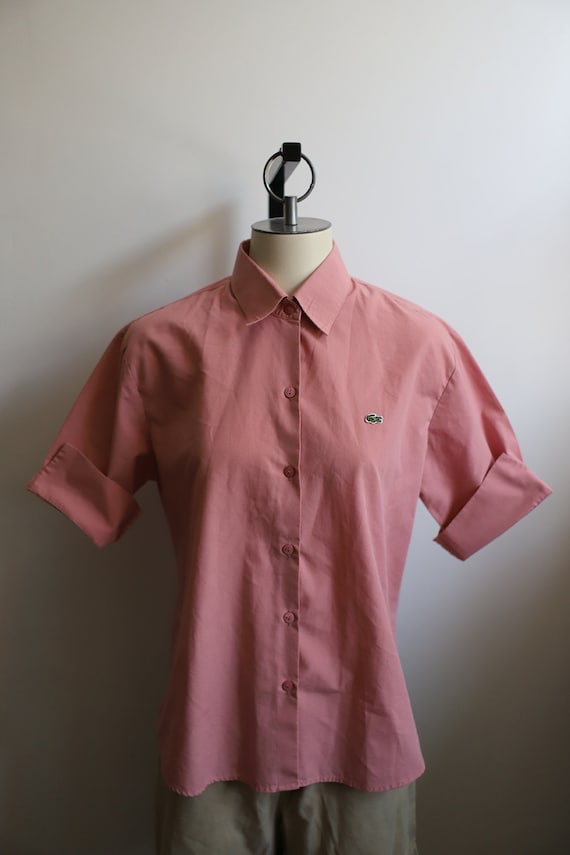 Vintage 1980s pink Lacoste Chemise short sleeve bu