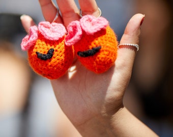 Love Emoji Crochet Keychain