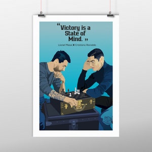 Cristiano Ronaldo Lionel Messi Fußball Poster, druckbares Poster, motivierendes Zitat, Druck, Fußball Fußball Fan Geschenk JPG & PDF Hohe Qualität