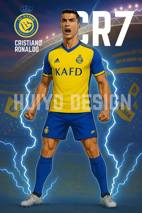 クリスティアーノ・ロナウド CR7 アル・ナスル ポスター、フットボール