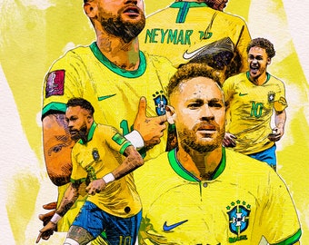 3 Design Neymar Jr Football Poster, Printable poster, Print, Football soccer fan gift JPG & PDF High quality