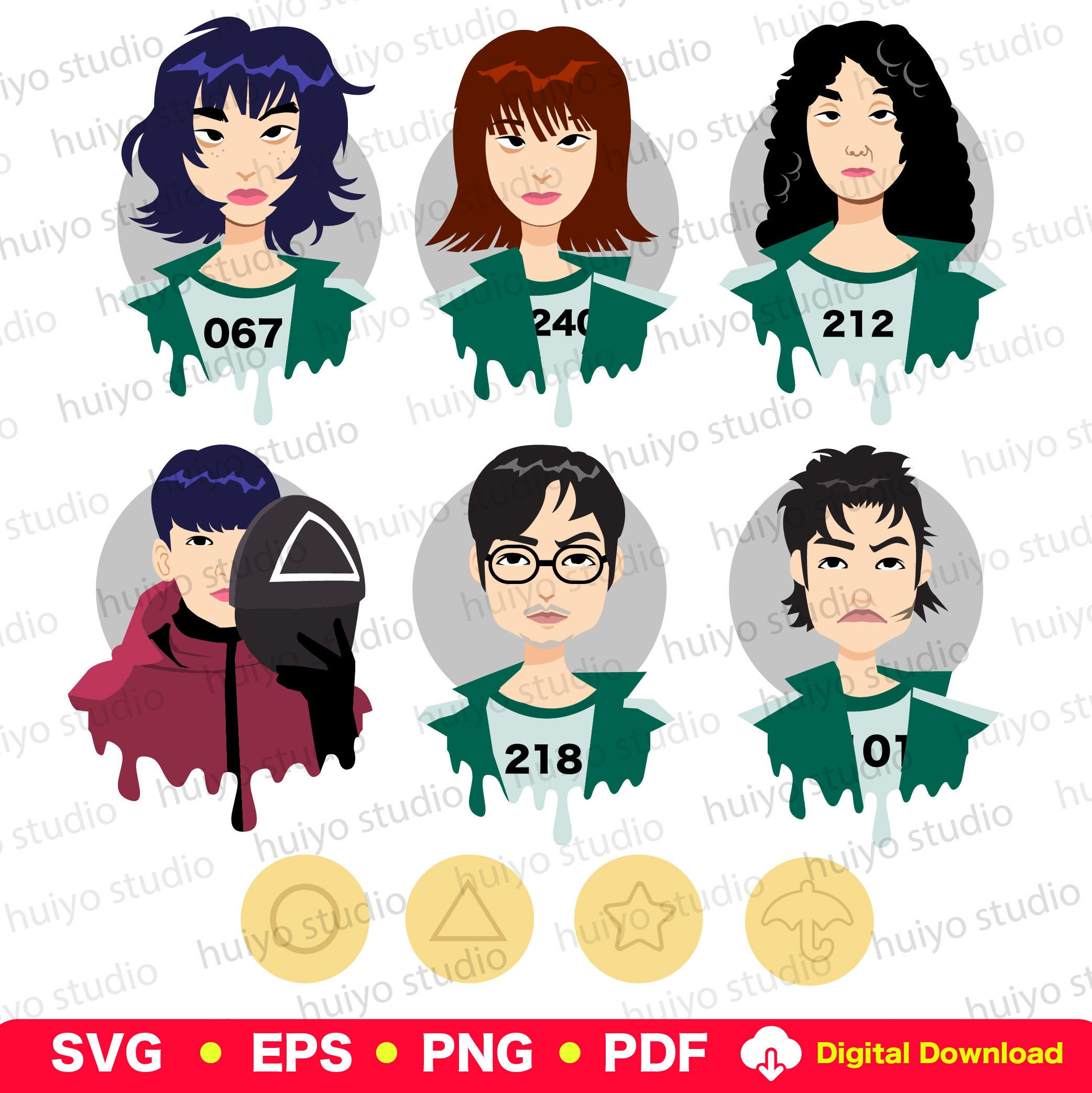 Squid Game Character 2 Pdf SVG PNG EPS Download Etsy