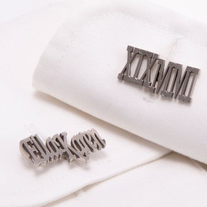 Roman Numeral Cufflink, Wedding Cufflinks Groom, Name Cufflink, Groom Cufflinks Name, Graduation Gift, Birthday Gift For Husband