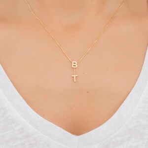 Sideways Letter Necklace, Dainty Initial Necklace, Initial Letter Necklace, Sideways Initial Jewelry, Dainty Personalized Necklace, Mom Gift