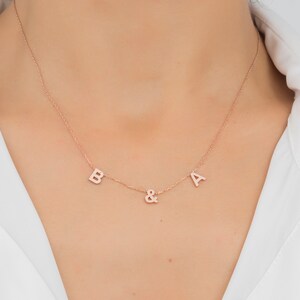 Two Letter Necklace, Dainty Necklace, Two Initial Necklace, Double Initial Necklace, Mom Of Two Necklace, Charm Necklace, Custom  Necklace