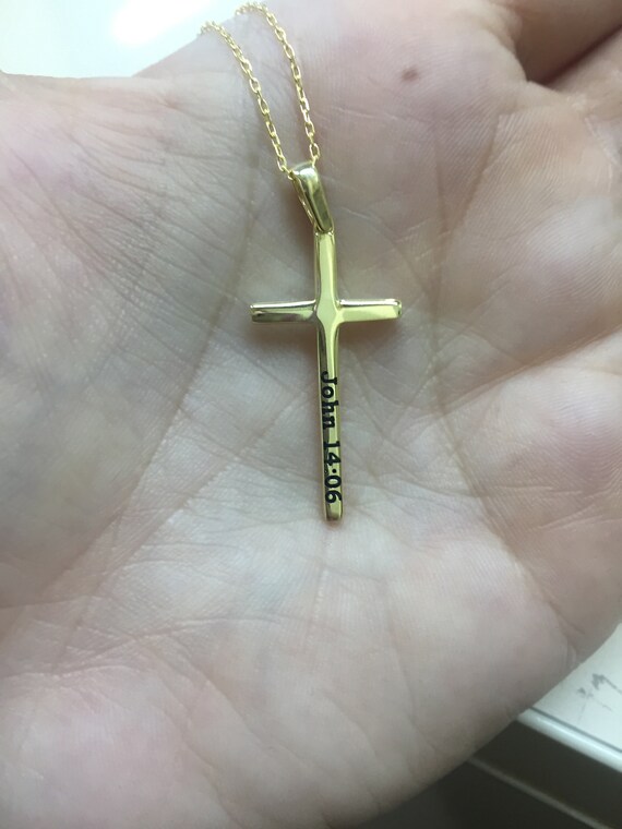 Cross Name Necklace, Personalized Cross Necklace, Engraved Cross