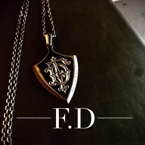 Men's monogram necklaces deals