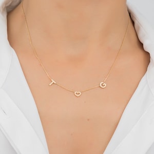Custom Letter Necklace, Letter Gold Name, Dainty Gold Necklace, Personalized Gold Necklace, Initial Name Jewelry, Letter Name Gift