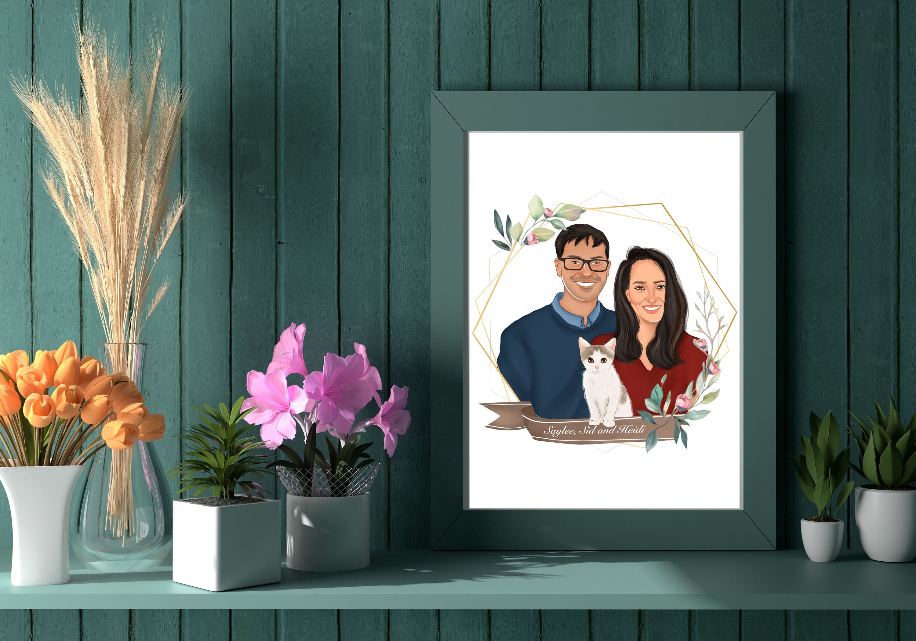 Personalized Couple Portrait Custom Digital Portrait Couple | Etsy