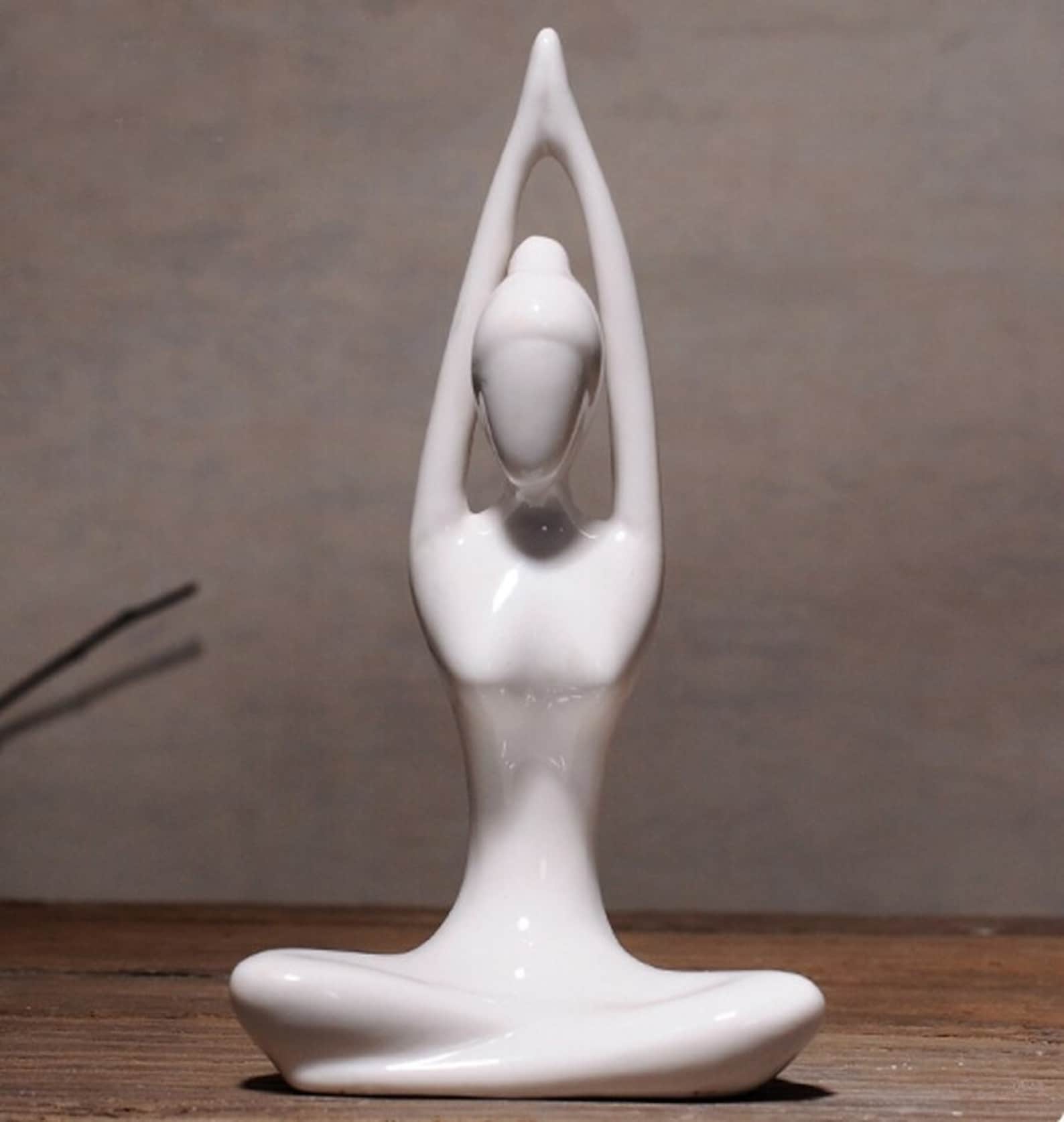 Ceramic ornament yoga pose figurines for home decor Desktop Etsy