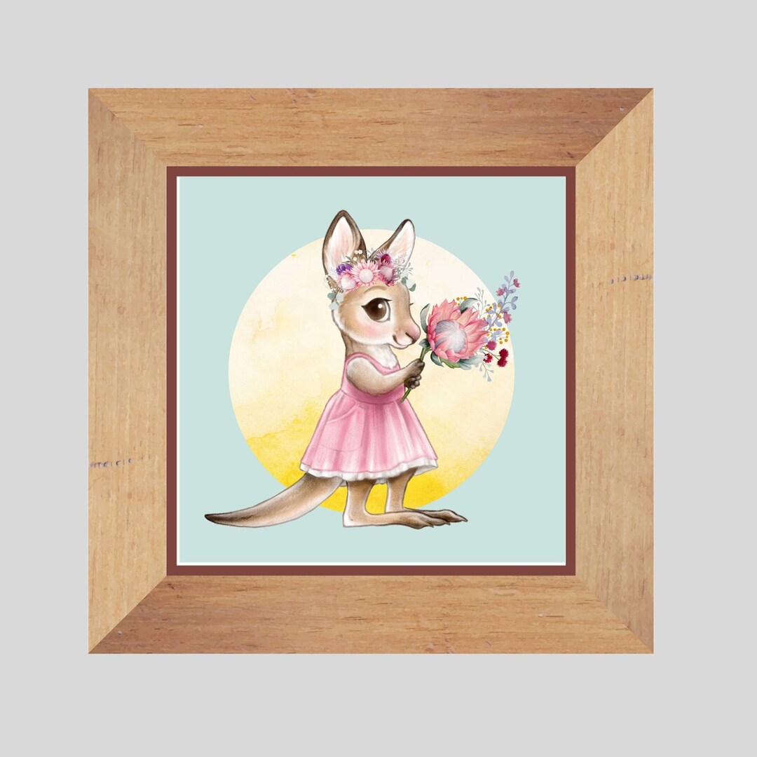 Australian Animal Nursery Wall Art Kangaroo Print Instant Etsy UK