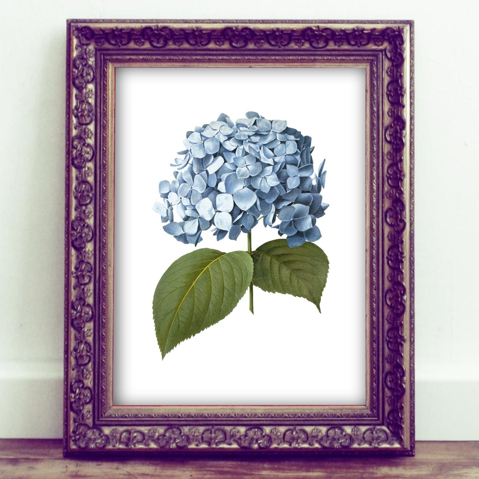 Blue Hydrangea Wall Art Set of 3 Instant Download - Etsy