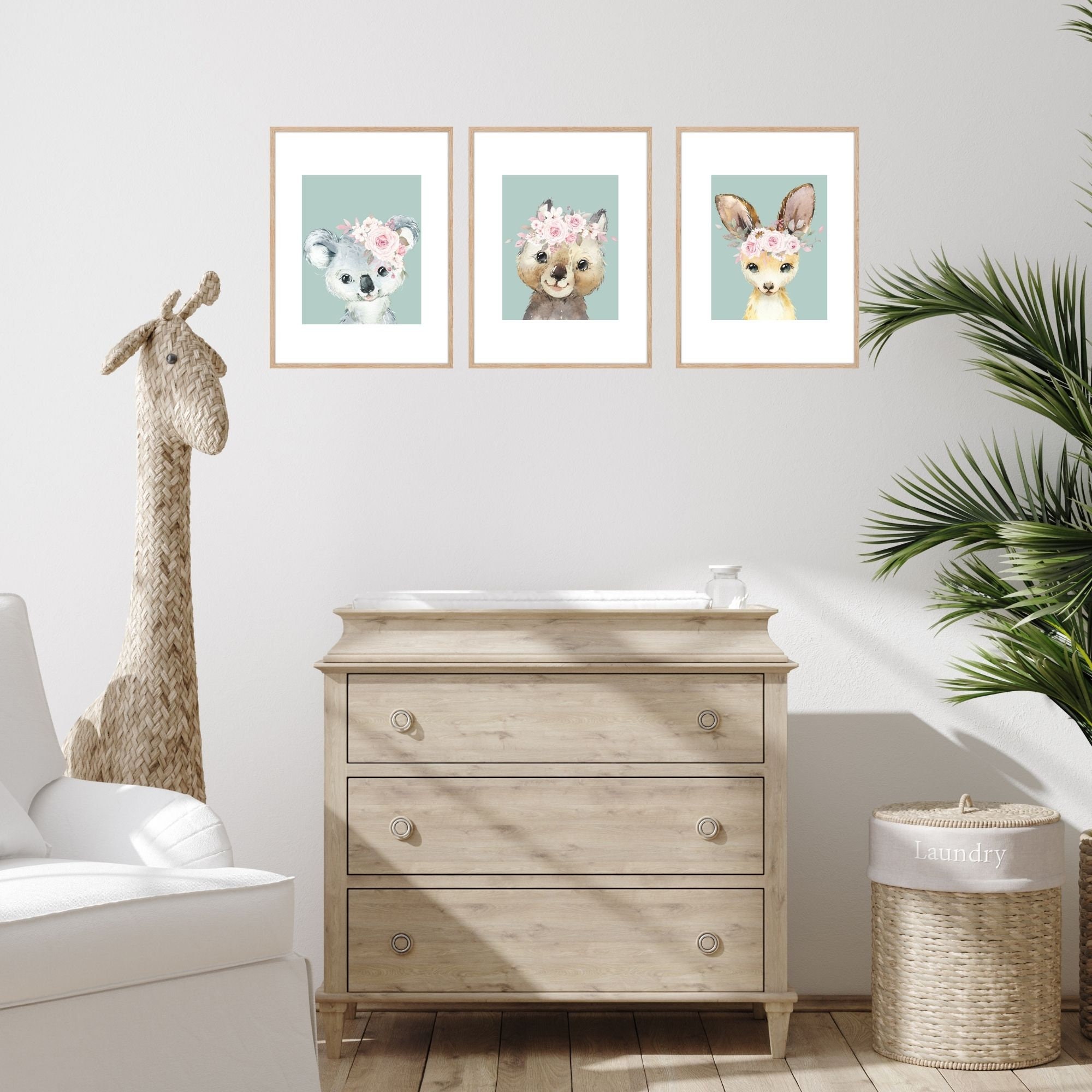 Australian Baby Animal Prints Set of 3 Girl Nursery Animal | Etsy