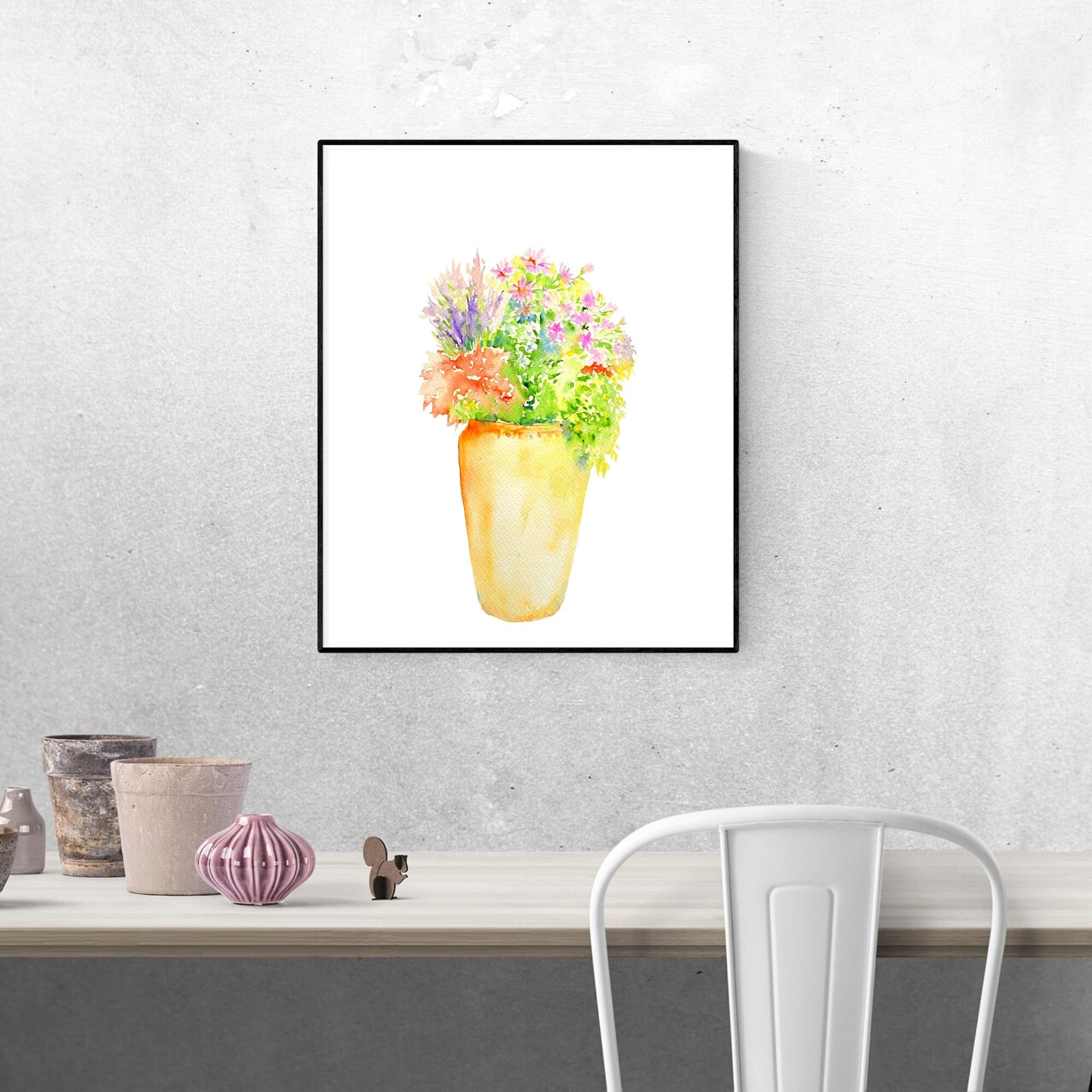 Spring Flower Watercolour Wall Art Printable Home Decor Etsy Australia