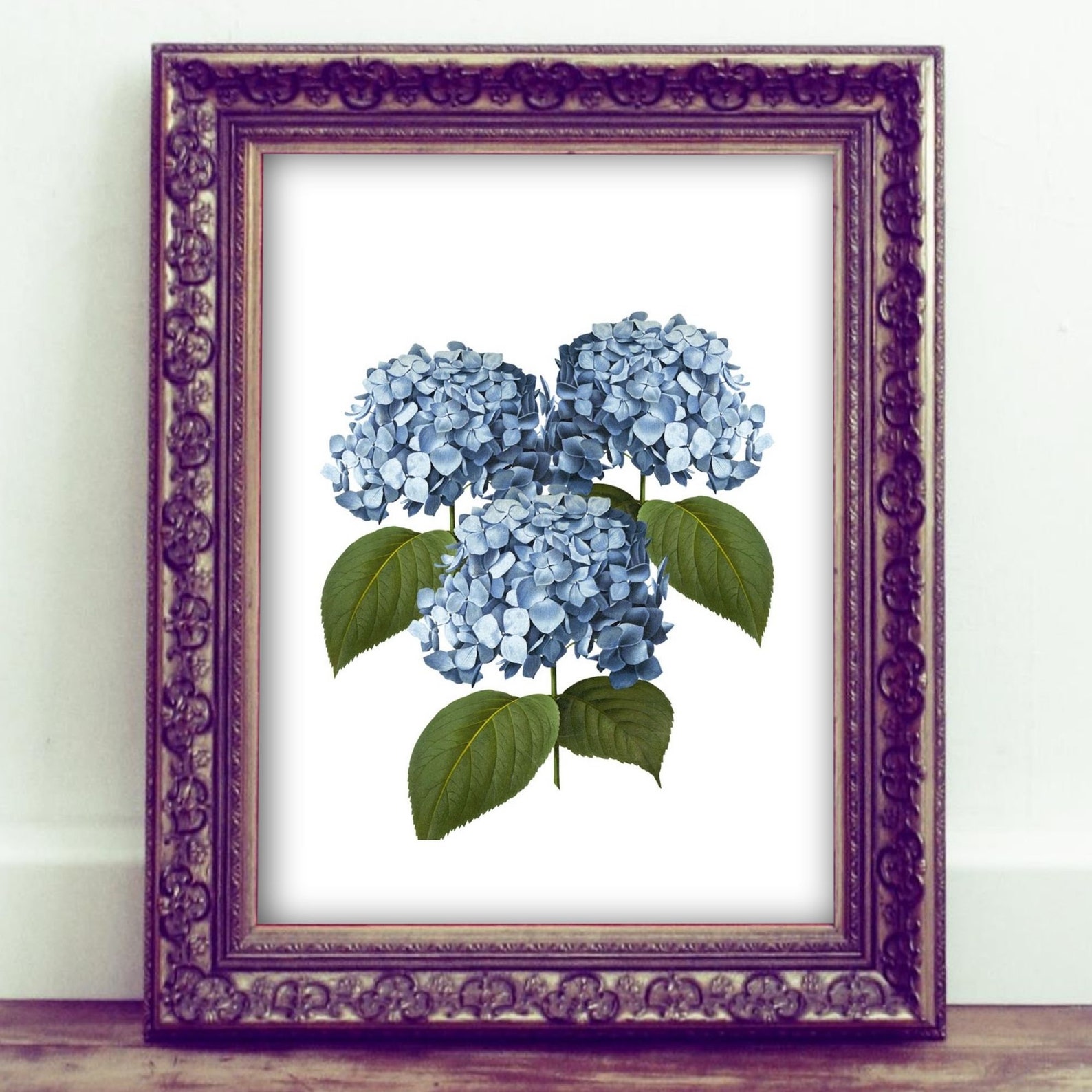 Blue Hydrangea Wall Art Set of 3 Instant Download - Etsy