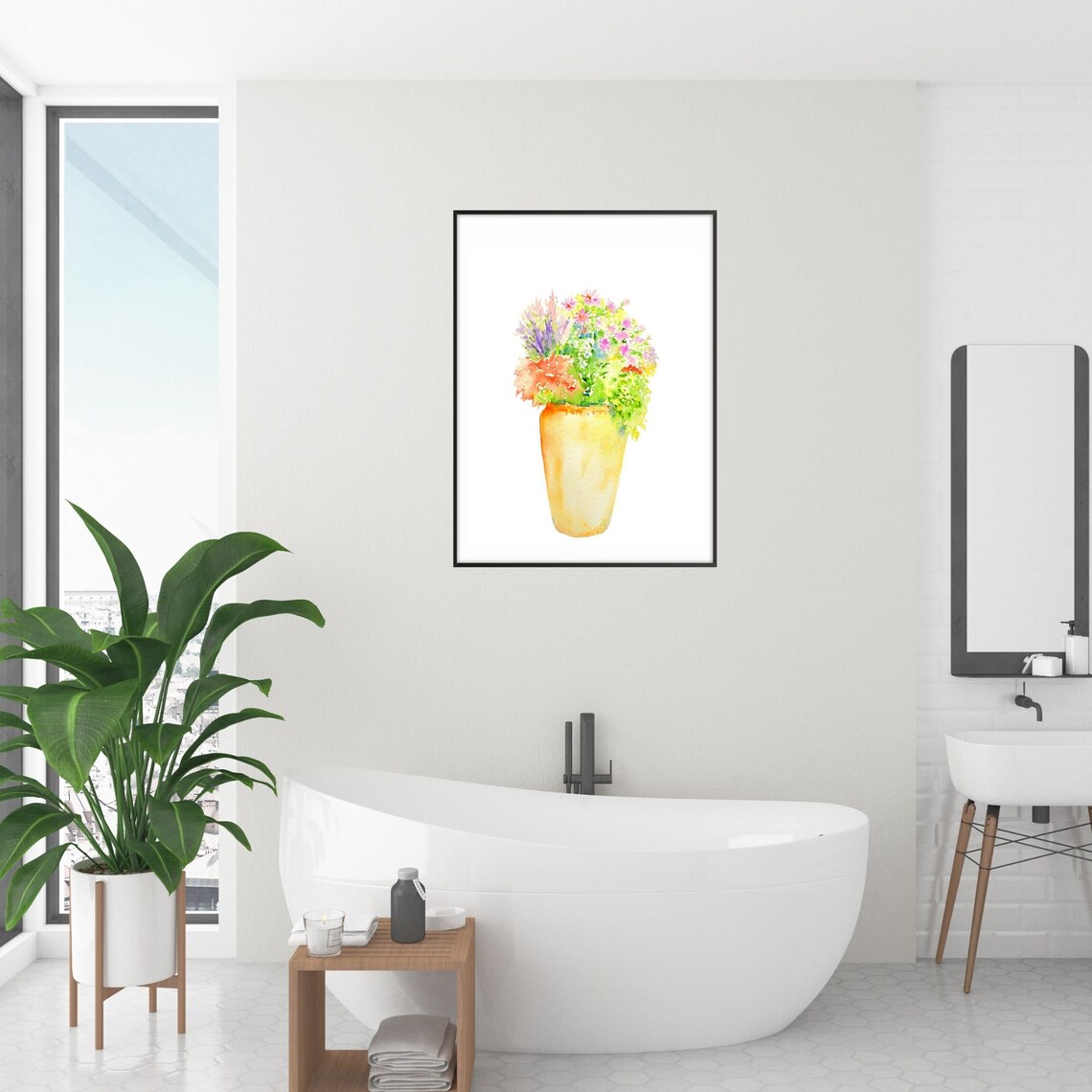 Spring Flower Watercolour Wall Art Printable Home Decor Etsy Australia