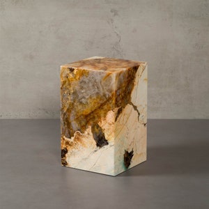 Side table NEW YORK PATAGONIA made of marble Handmade table coffee table solid natural stone onyx pedestal podium decoration