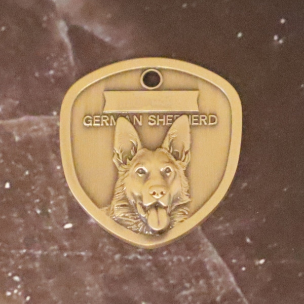 German Shepherd shield shape Personalized Name tag•ID Tag•Dog Tag•Custom Pet Identification Tag•Prevent  Lost Tag•Laser Deep Engraving