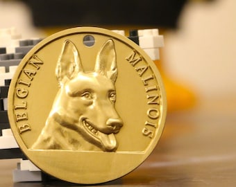 Belgian Shepherd Dog ID Tag•Dog Tag•Laser Deep Engraving Technology•Custom Pet Identification Tag Pet Personalized Pet Name•Prevent  Lost
