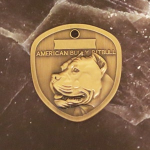 American bully pitbull shield shape dog tag 3D ID Tag Laser Deep Engraving Technology•Custom Pet Identification Tag Pet  Name tag