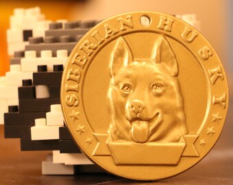 Siberian Husky ID Tag•Dog Tag•Laser Deep Engraving Technology•Custom Pet Identification Tag Pet Personalized Pet Name•Prevent  Lost Tag