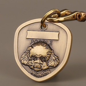 poodle shield shape dog tag ID Tag Laser Deep Engraving Technology•Custom Pet Identification Tag Pet Personalized Pet Name